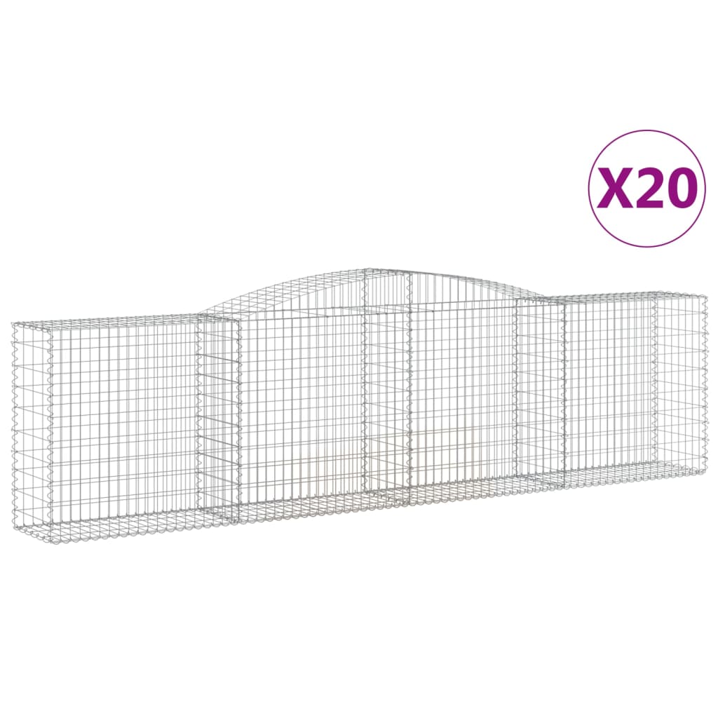 Coșuri gabion arcuite 20 buc, 400x50x100/120 cm fier galvanizat GartenMobel Dekor