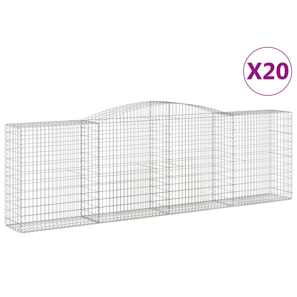 Coșuri gabion arcuite 20 buc, 400x50x120/140cm, fier galvanizat GartenMobel Dekor