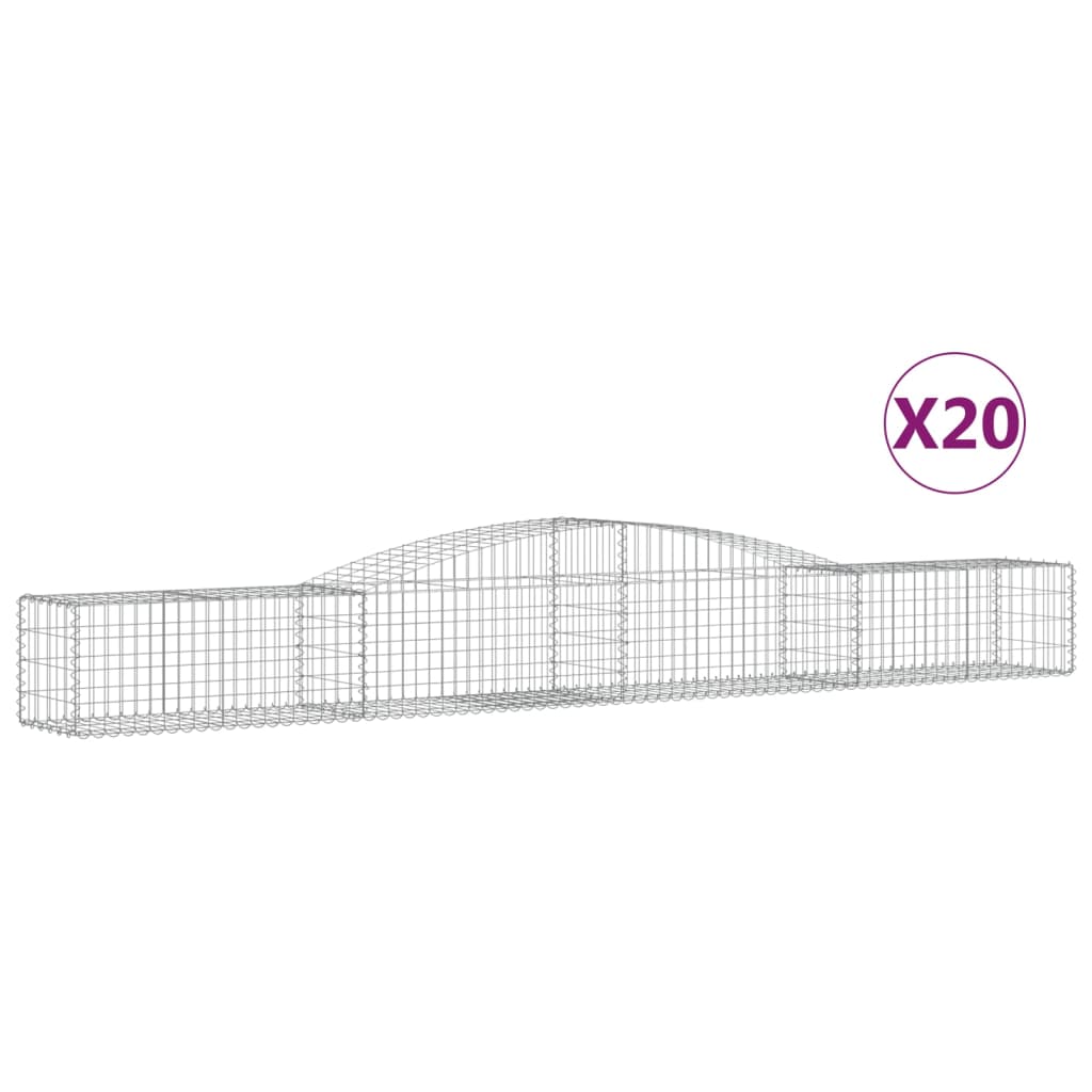 Coșuri gabion arcuite 20 buc, 400x50x40/60 cm, fier galvanizat GartenMobel Dekor