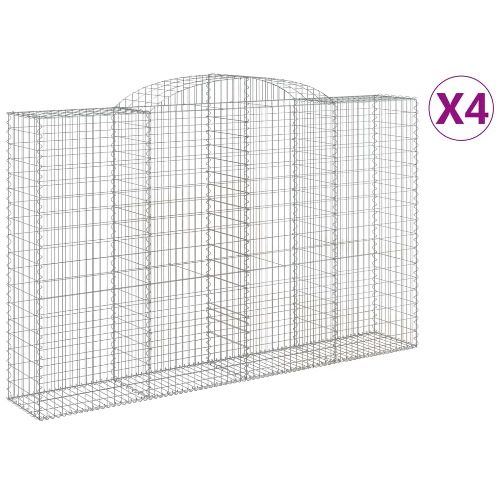 Coșuri gabion arcuite 4 buc, 300x50x180/200 cm, fier galvanizat GartenMobel Dekor