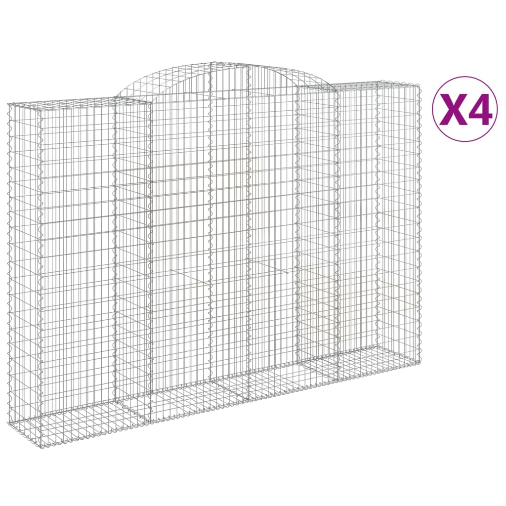 Coșuri gabion arcuite 4 buc. 300x50x200/220 cm, fier galvanizat GartenMobel Dekor