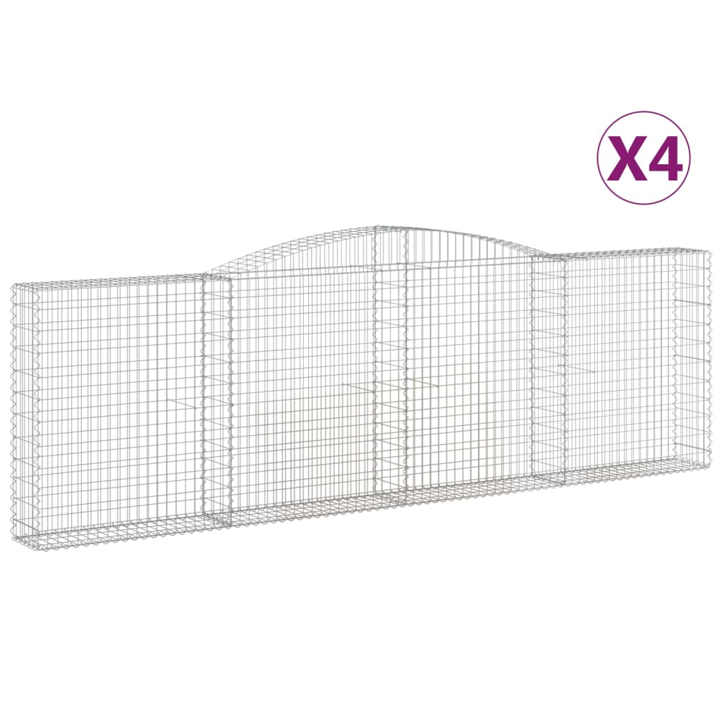Coșuri gabion arcuite 4 buc. 400x30x120/140cm fier galvanizat GartenMobel Dekor