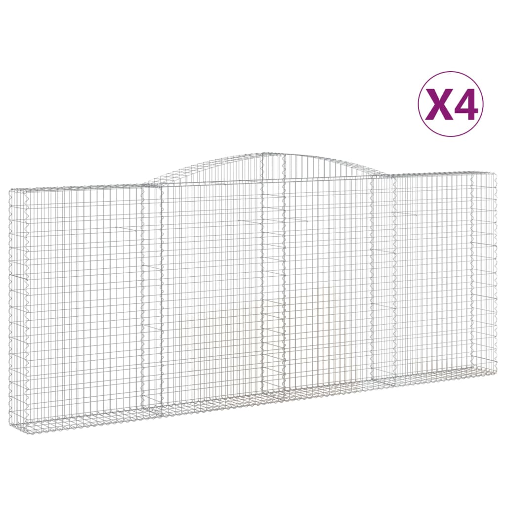 Coșuri gabion arcuite 4 buc. 400x30x160/180 cm fier galvanizat GartenMobel Dekor
