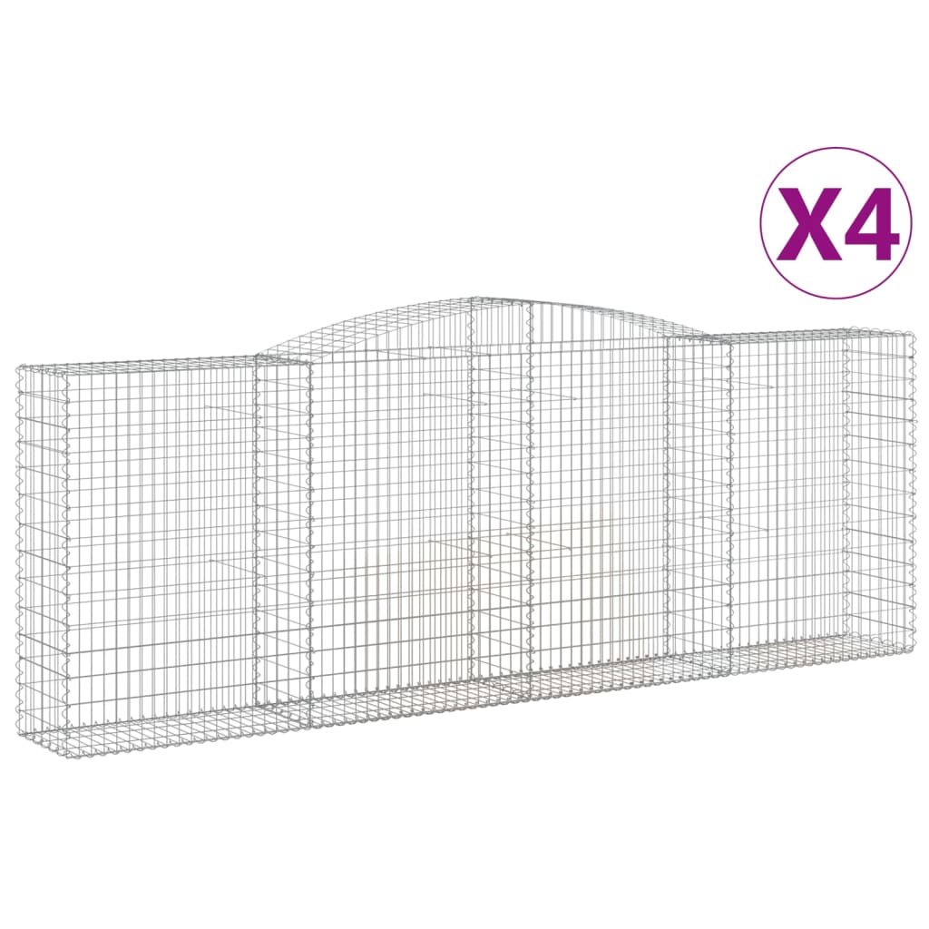 Coșuri gabion arcuite 4 buc, 400x50x140/160 cm, fier galvanizat GartenMobel Dekor
