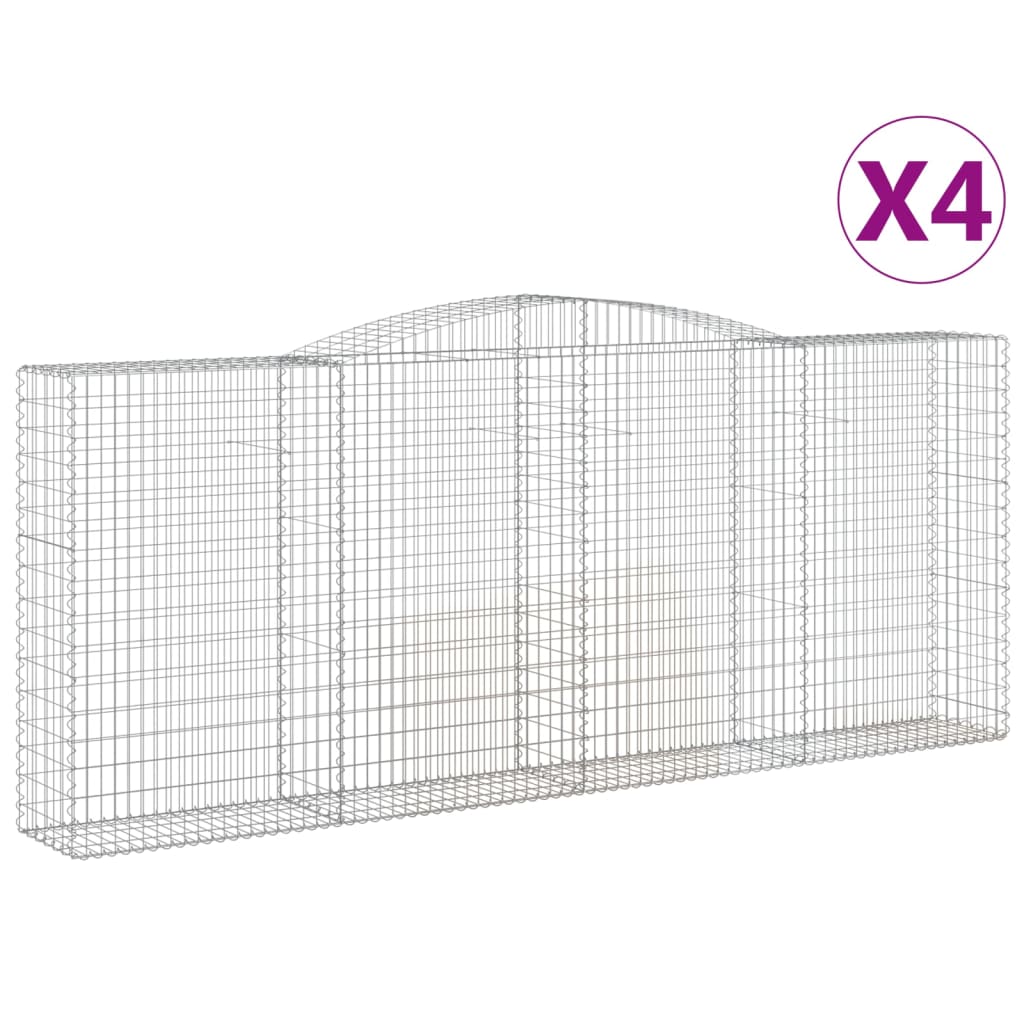 Coșuri gabion arcuite 4 buc. 400x50x160/180 cm, fier galvanizat GartenMobel Dekor