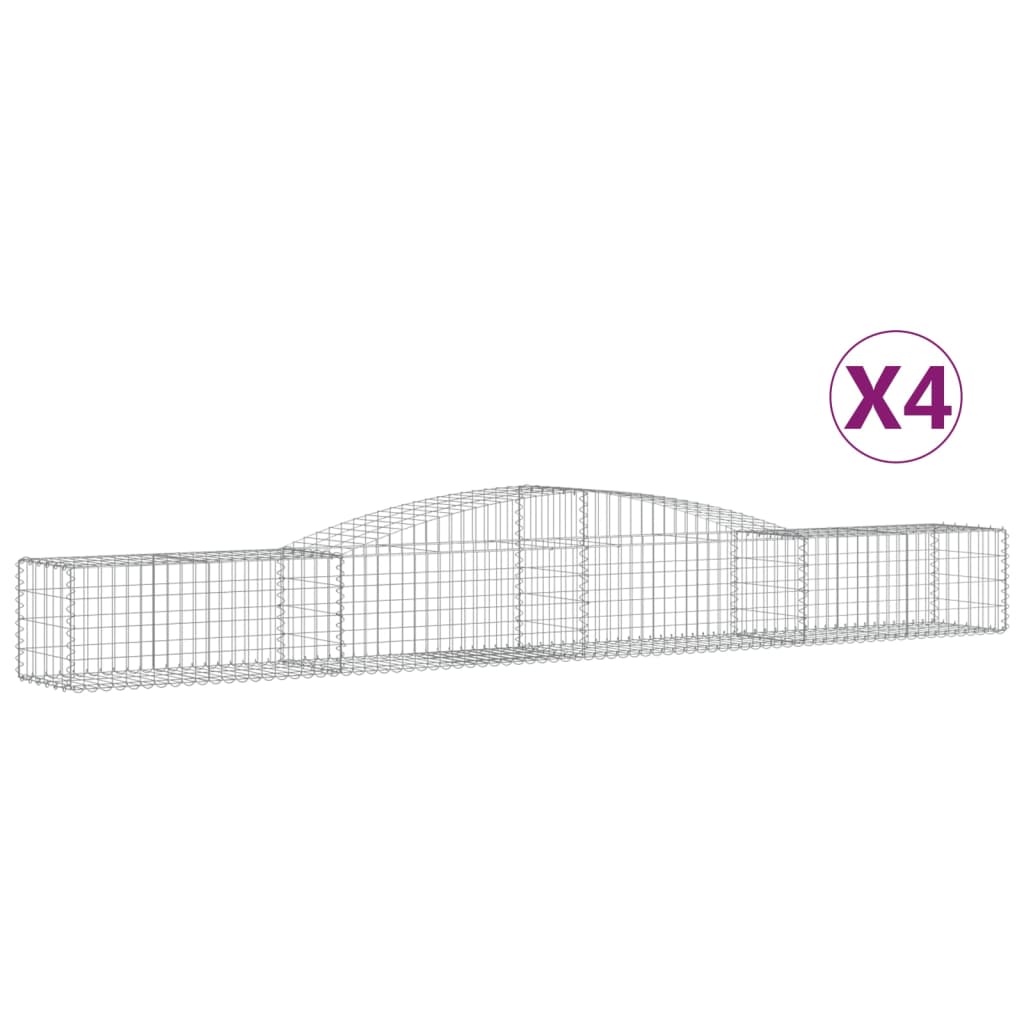 Coșuri gabion arcuite 4 buc, 400x50x40/60 cm, fier galvanizat GartenMobel Dekor
