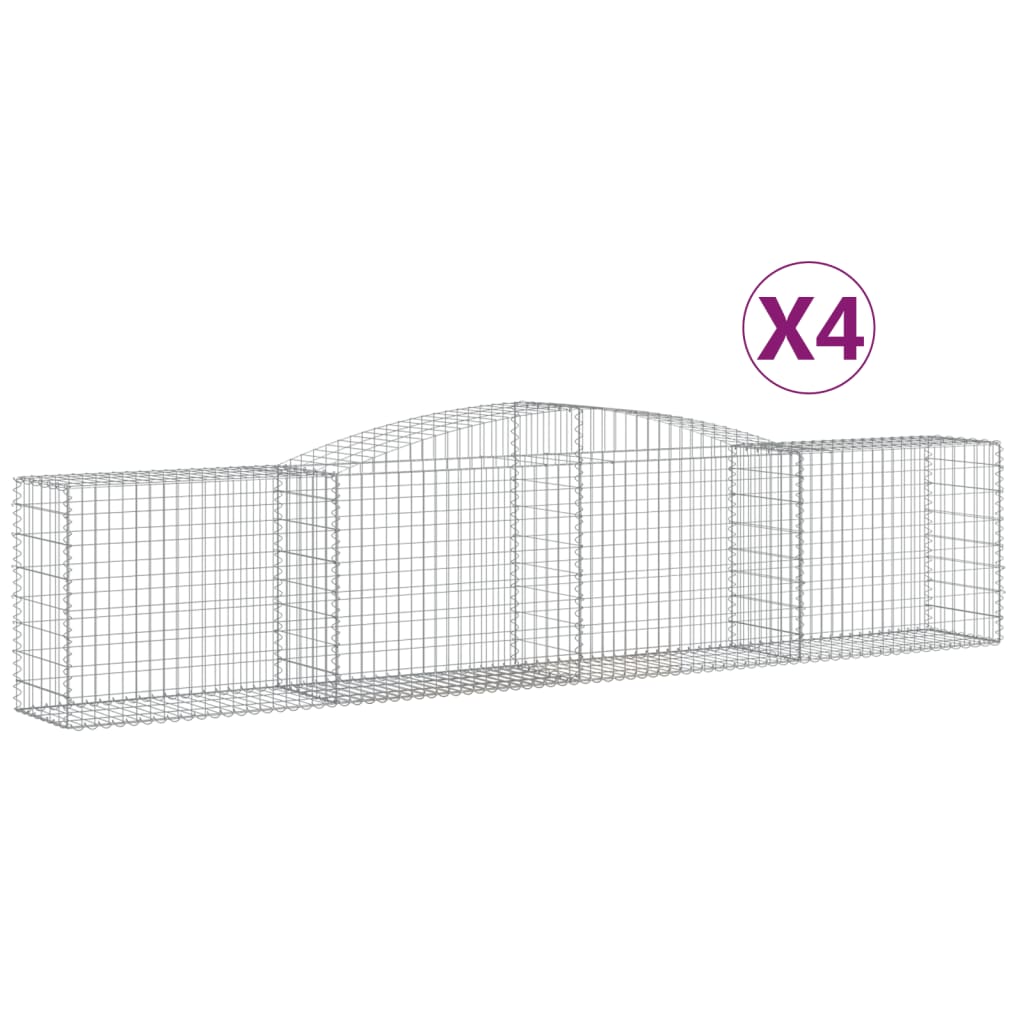 Coșuri gabion arcuite 4 buc, 400x50x80/100 cm, fier galvanizat GartenMobel Dekor