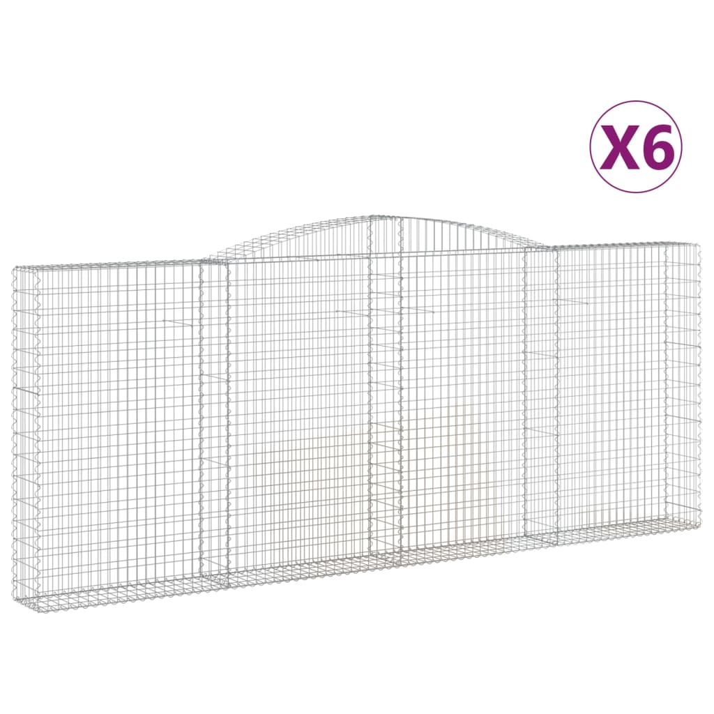 Coșuri gabion arcuite 6 buc. 400x30x160/180 cm fier galvanizat GartenMobel Dekor