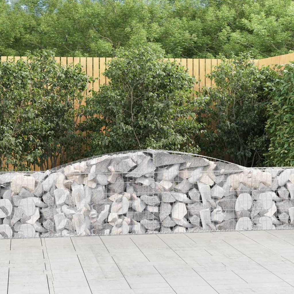 Coșuri gabion arcuite 6 buc, 400x30x60/80 cm, fier galvanizat GartenMobel Dekor