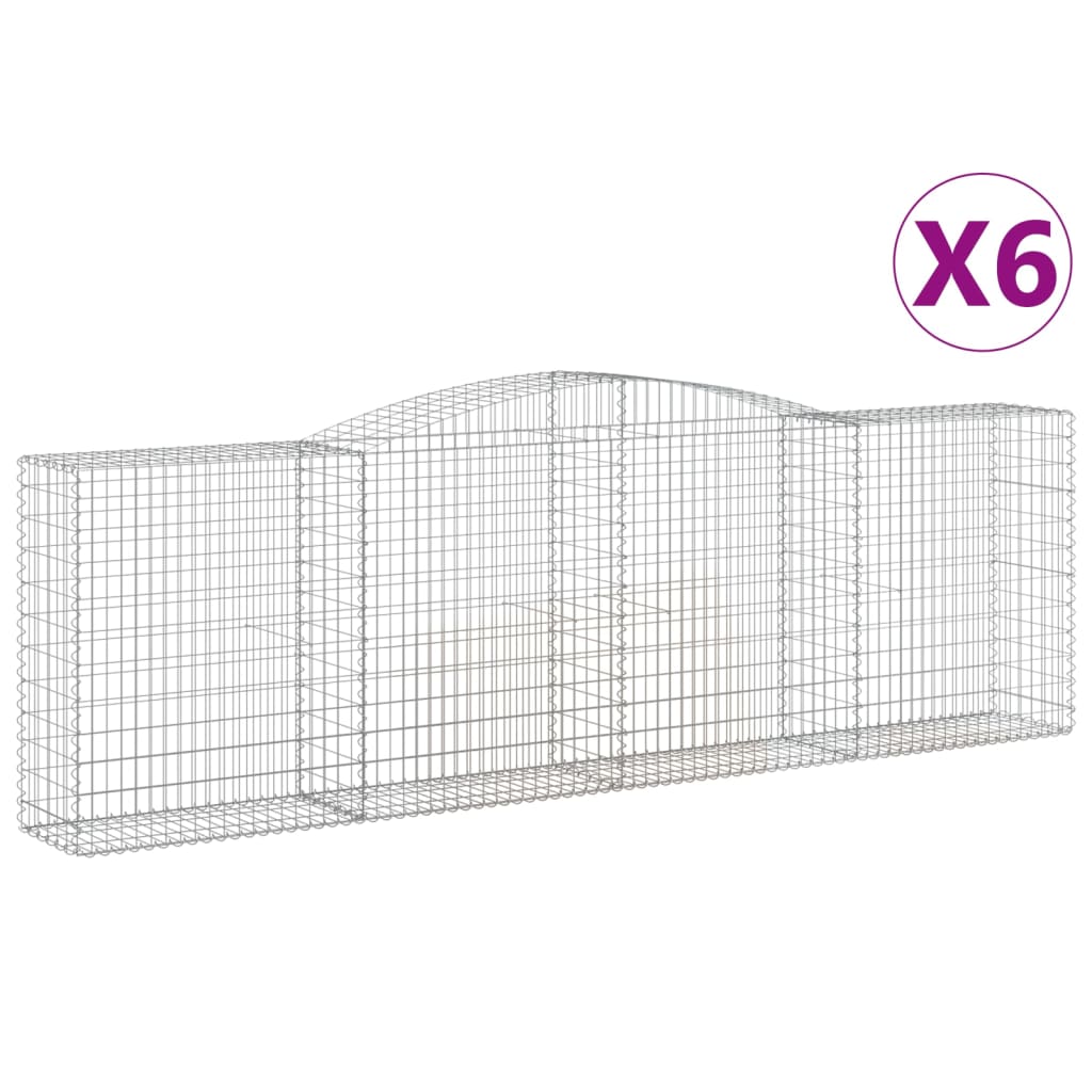 Coșuri gabion arcuite 6 buc, 400x50x120/140 cm, fier galvanizat GartenMobel Dekor