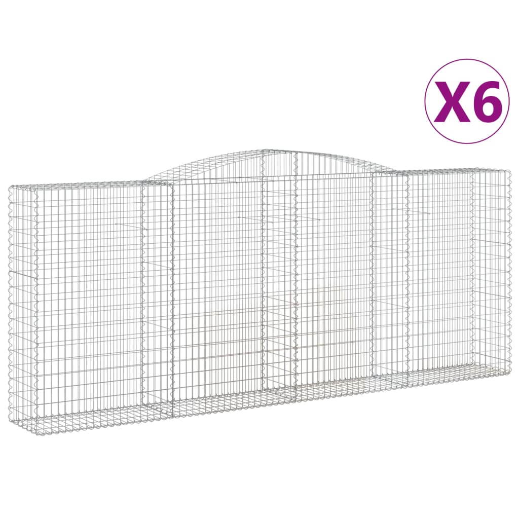 Coșuri gabion arcuite 6 buc. 400x50x160/180 cm, fier galvanizat GartenMobel Dekor