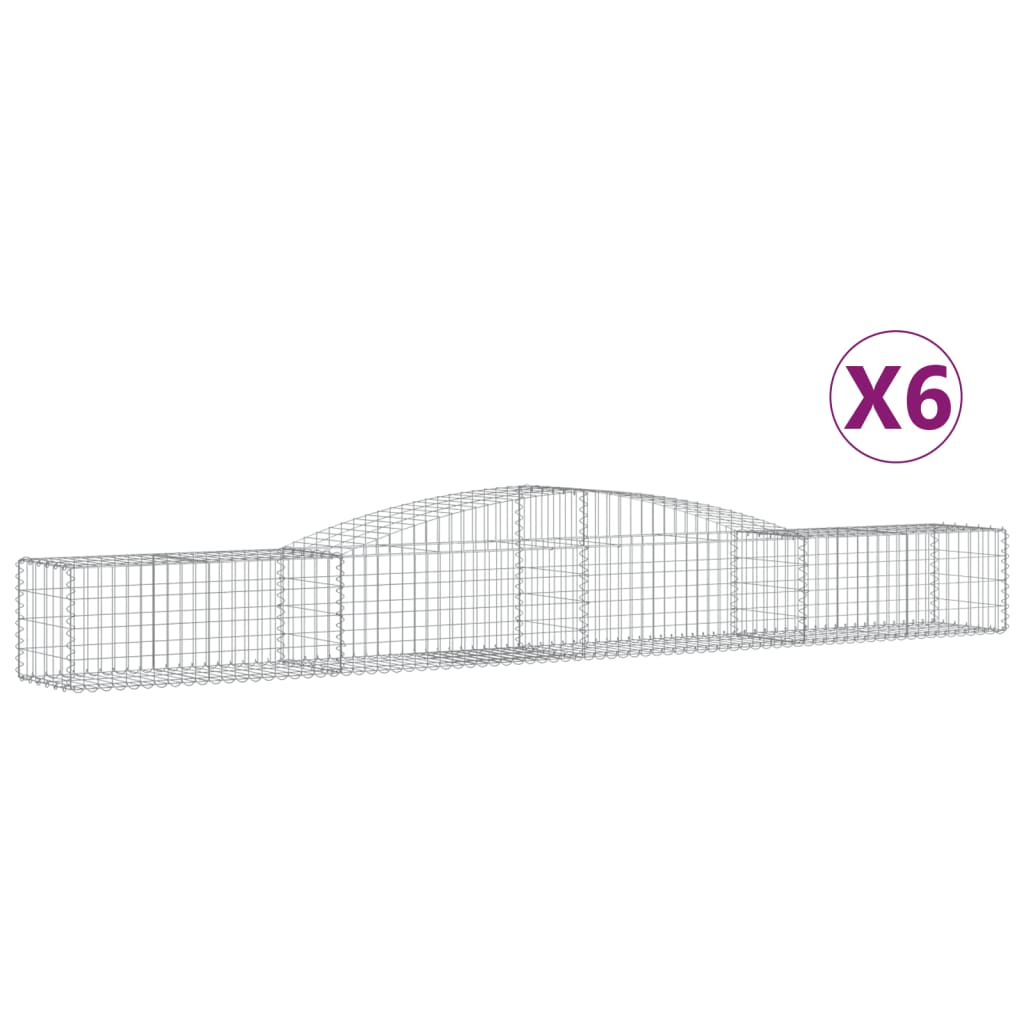 Coșuri gabion arcuite 6 buc, 400x50x40/60 cm, fier galvanizat GartenMobel Dekor