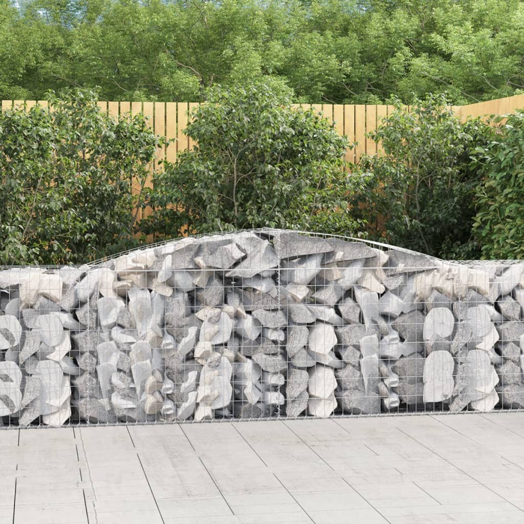 Coșuri gabion arcuite 6 buc, 400x50x80/100 cm, fier galvanizat GartenMobel Dekor