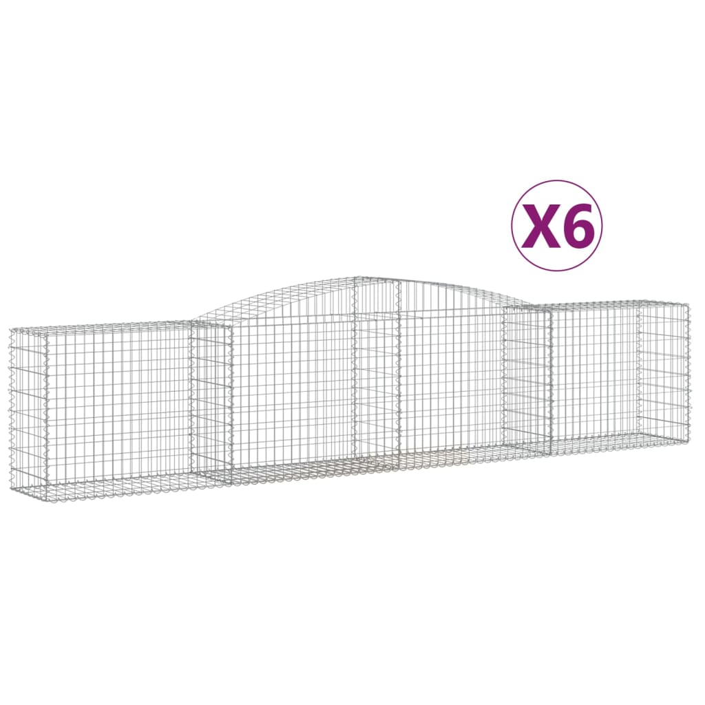 Coșuri gabion arcuite 6 buc, 400x50x80/100 cm, fier galvanizat GartenMobel Dekor