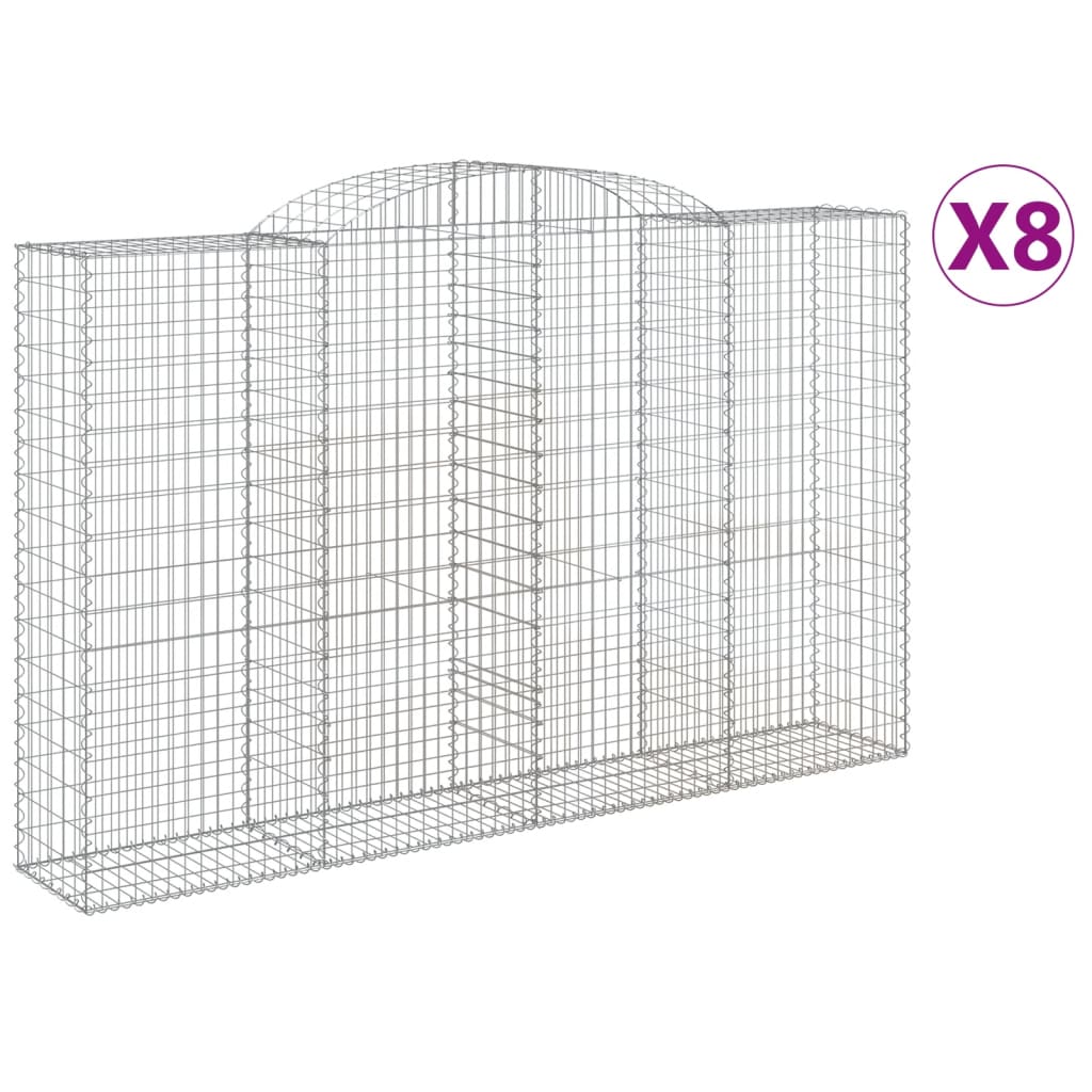 Coșuri gabion arcuite 8 buc, 300x50x180/200 cm, fier galvanizat GartenMobel Dekor