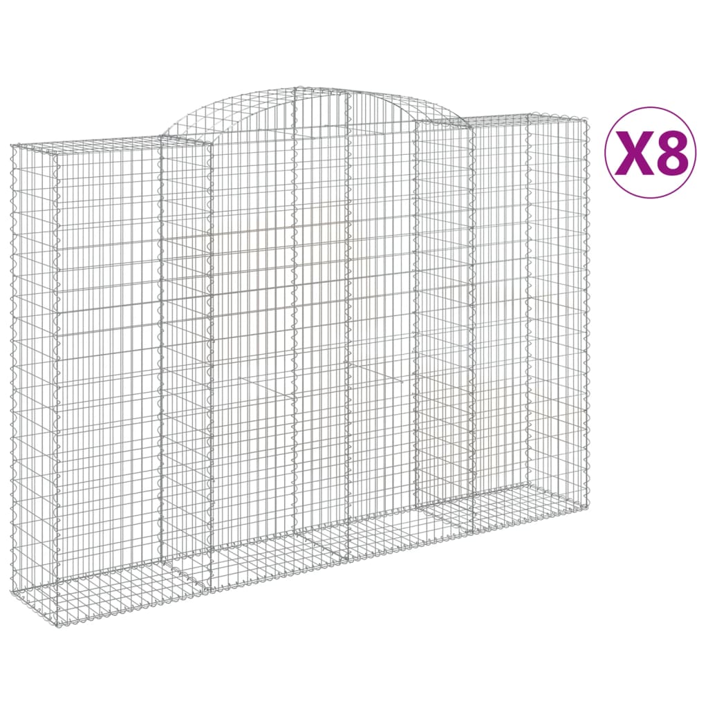 Coșuri gabion arcuite 8 buc. 300x50x200/220 cm fier galvanizat GartenMobel Dekor