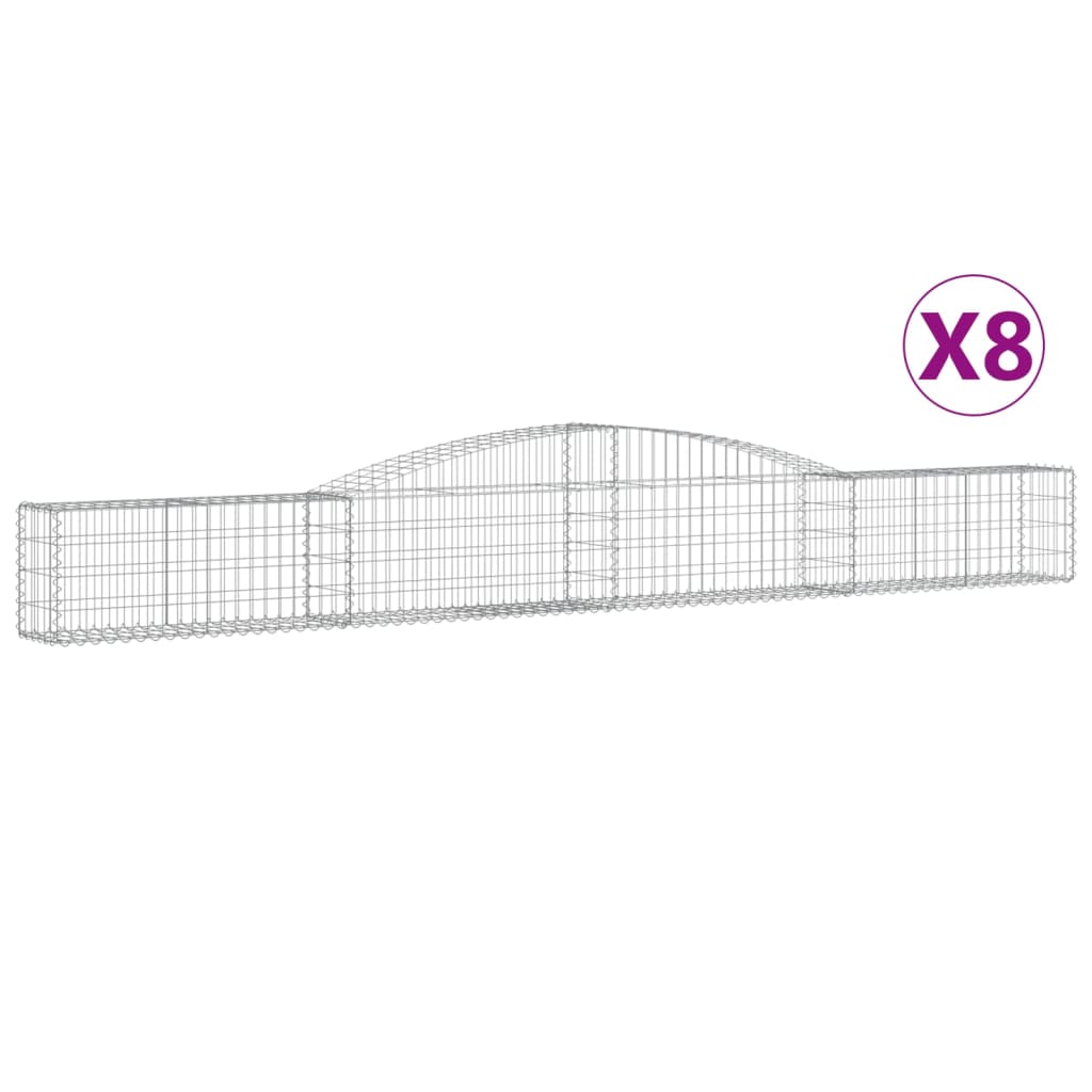 Coșuri gabion arcuite 8 buc, 400x30x40/60 cm, fier galvanizat GartenMobel Dekor
