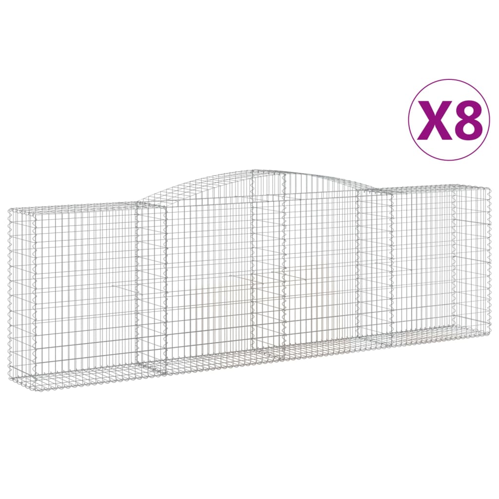 Coșuri gabion arcuite 8 buc, 400x50x120/140 cm, fier galvanizat GartenMobel Dekor