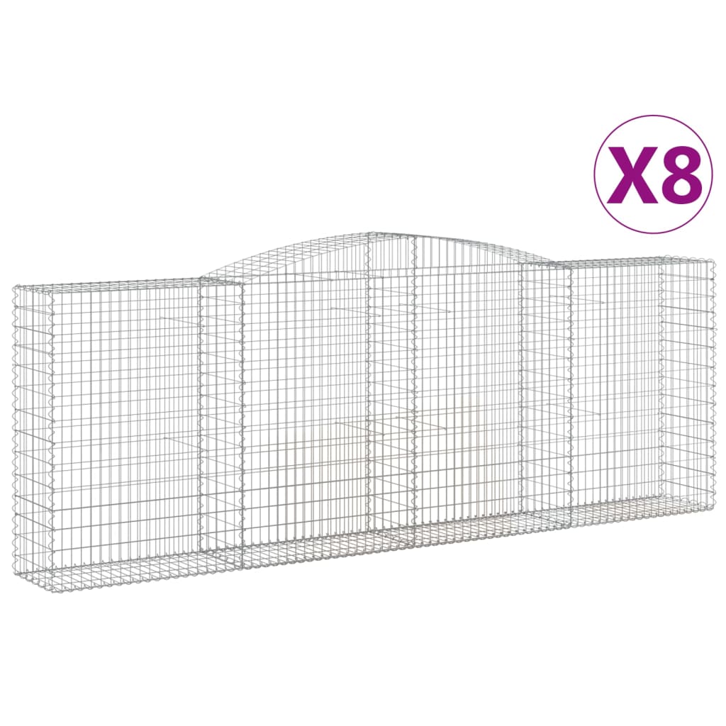 Coșuri gabion arcuite 8 buc, 400x50x140/160 cm, fier galvanizat GartenMobel Dekor