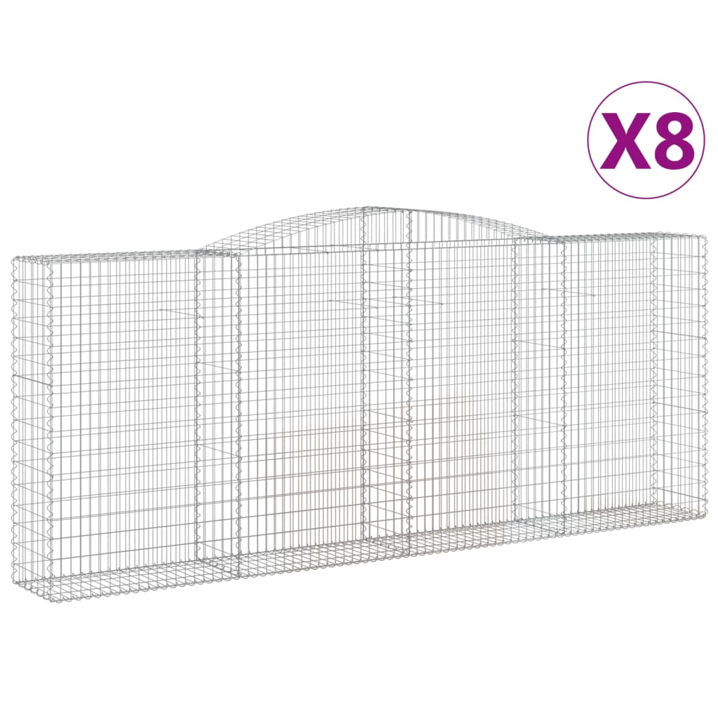 Coșuri gabion arcuite 8 buc. 400x50x160/180 cm, fier galvanizat GartenMobel Dekor