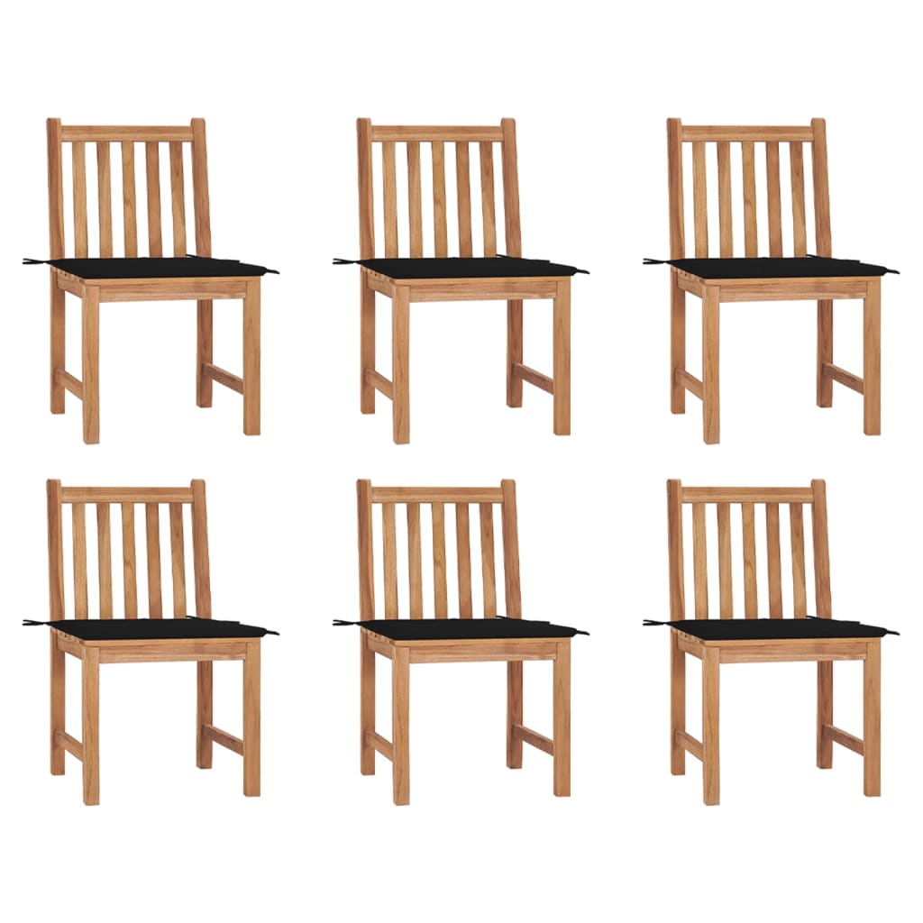 Scaune grădină cu perne, 6 buc, lemn masiv tec GartenMobel Dekor