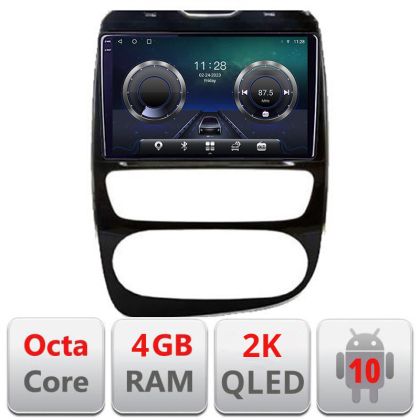 Navigatie Renault Clio 4 V2 C-468 Android Octa Core Ecran 2K QLED GPS 4G 4+32GB 360 KIT-468+EDT-E410-2K CarStore Technology