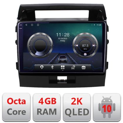 Navigatie Toyota LandCruiser 2008-2015 C-381 Android Octa Core Ecran 2K QLED GPS 4G 4+32GB 360 KIT-381+EDT-E410-2K CarStore Technology