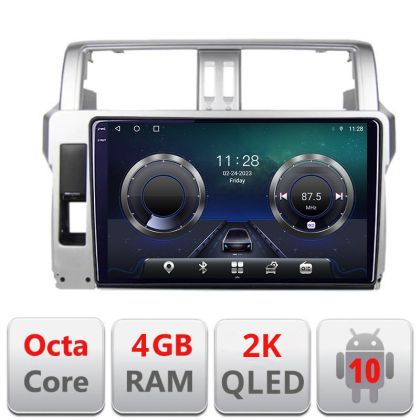 Navigatie Toyota Landcruiser J150 Prado 2014-2017 C-065 Android Octa Core Ecran 2K QLED GPS 4G 4+32GB 360 KIT-065+EDT-E410-2K CarStore Technology