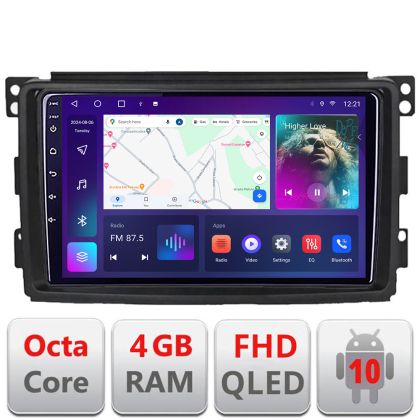 Navigatie Smart 2005-2010 B-SMART05 Android Ecran QLED octa core 4+64 carplay android auto KIT-smart05+EDT-E309V3 CarStore Technology