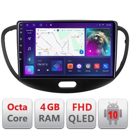 Navigatie HHyundai I10 2007-2013 Android radio gps internet quad core 4+64 carplay android auto KIT-i10-2007+EDT-E309v3 CarStore Technology