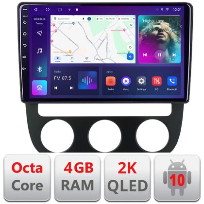 Navigatie VW Golf 5 2004-2010 clima automatica Android ecran Qled 2K Octa core 4+32 KIT-golf5-automatic+EDT-E410-2K CarStore Technology