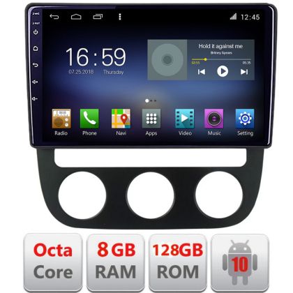 Navigatie VW Golf 5 2004-2010 clima automatica Android radio gps internet Octa Core 8+128 LTE KIT-golf5-automatic+EDT-E610 CarStore Technology