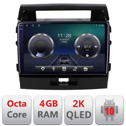 Navigatie Toyota LandCruiser 2008-2015 C-381 Android Octa Core Ecran 2K QLED GPS 4G 4+32GB 360 KIT-381+EDT-E410-2K v1 CarStore Technology
