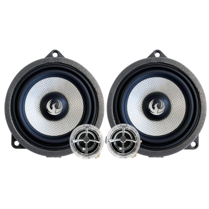 Kit Difuzoare pe 2 căi BMW 4” (100 mm) cu filtru și cabluri plug & play 60W RMS/120W MAX 4Ohm Phoenix Gold ZDSB100CS v1 CarStore Technology