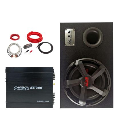 Pachet Bass Audio System CARBON-12-130.2 300 Watts, difuzor 12 inch 30 cm, cabluri inlcuse CarStore Technology
