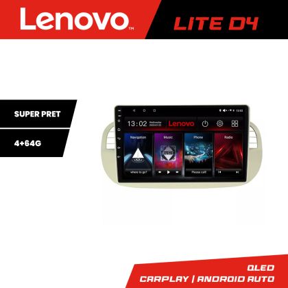 Navigatie Fiat 500 intre anii 2007-2015 Android radio gps internet 4+64 Lenovo CarStore Technology