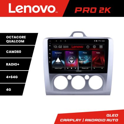Navigatie Ford Focus 2 Manual Lenovo Kit-140-manual 8 core QLED 2K 4+64 360 Android Waze USB Navigatie Internet Youtube Radio CarStore Technology