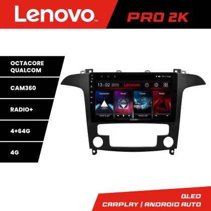Navigatie Ford S-Max 2008-2012 Lenovo Kit-003 8 core QLED 2K 4+64 360 Android Waze USB Navigatie Internet Youtube Radio CarStore Technology