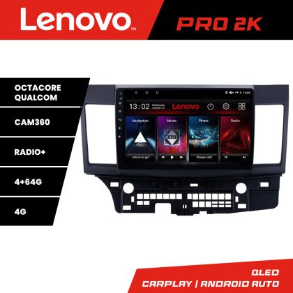 Navigatie Mitsubishi Lancer Lenovo Kit-037 8 core QLED 2K 4+64 360 Android Waze USB Navigatie Internet Youtube Radio CarStore Technology