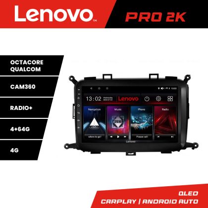 Navigatie Kia Carens 2013-2018 Lenovo Kit-2023 8 core QLED 2K 4+64 360 Android Waze USB Navigatie Internet Youtube Radio CarStore Technology