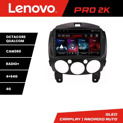Navigatie Mazda 2 2007-2013 Android radio gps internet 8 core QLED 2K 4+64 360 Lenovo CarStore Technology