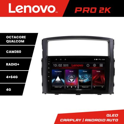 Navigatie Mitsubishi Pajero Lenovo Kit-452 8 core QLED 2K 4+64 360 Android Waze USB Navigatie Internet Youtube Radio CarStore Technology
