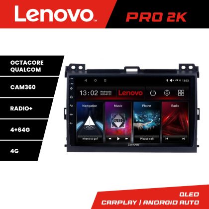 Navigatie Toyota Prado 2007- Lenovo Kit-456 8 core QLED 2K 4+64 360 Android Waze USB Navigatie Internet Youtube Radio v1 CarStore Technology