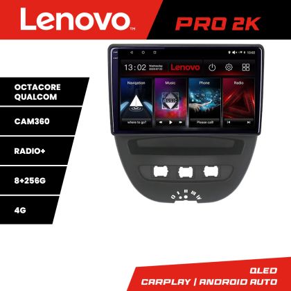 Navigatie Citroen C1 Peugeot 107 Toyota Aygo 2005-2014 Android radio gps internet 8 core QLED 2K 8+256 360 Lenovo v2 CarStore Technology