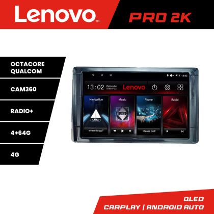 Navigatie Toyota 2DIN Lenovo Kit-TY2DIN 8 core QLED 2K 4+64 360 Android Waze USB Navigatie Internet Youtube Radio CarStore Technology