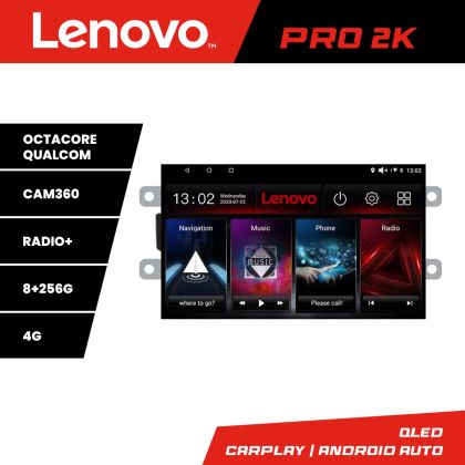 Navigatie Dacia dupa 2012 Lenovo Kit-Dacia 8 core QLED 2K 8+256 360 Android Waze USB Navigatie Internet Youtube Radio CarStore Technology