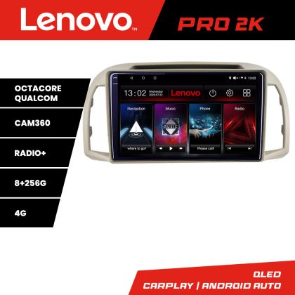 Navigatie Nissan Micra 2002-2010 Android radio gps internet 8 core QLED 2K 8+256 360 Lenovo CarStore Technology