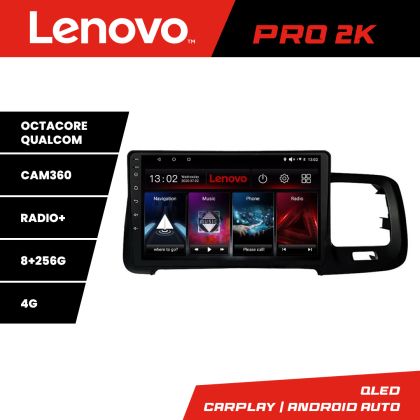 Navigatie Volvo S60 2014-2018 cu sistem Sensus Connect Lenovo Kit-s60-14 8 core QLED 2K 8+256 360 Android Waze USB Navigatie Internet Youtube R CarStore Technology