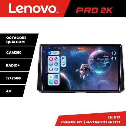 Navigatie Toyota Corolla/Auris 2018- Lenovo Kit-388 8 core QLED 2K 12+256 360 Android Waze USB Navigatie Internet Youtube Radio CarStore Technology