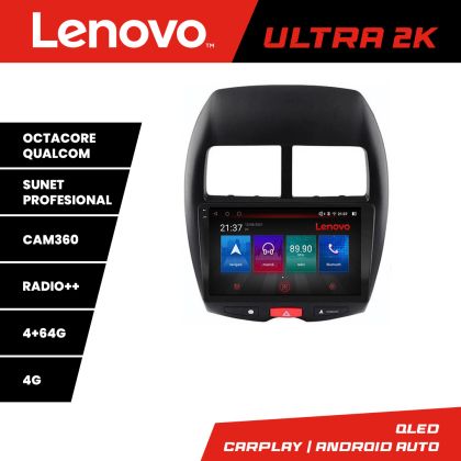 Navigatie Mistubishi ASX Lenovo Kit-026 8 core QLED Qualcomm 4+64 360 Android Waze USB Navigatie Internet Youtube Radio CarStore Technology